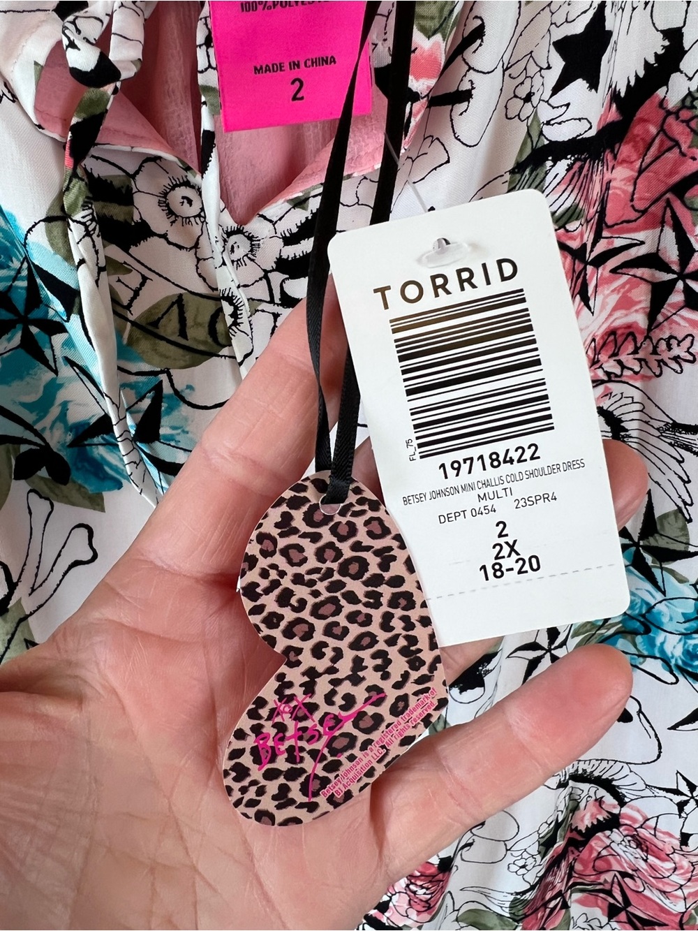 Betsey Johnson x Torrid Mini Challis Cold Shoulder Dress - Picture 12 of 12